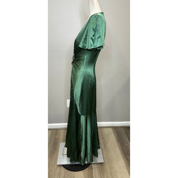 Cinq à Sept Kordyn Bias-Cut Midi-Dress In Forest Fog US 4 $725 - Picture 10 of 14